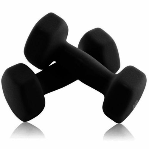 2 x 3kg Rubber Dumbbells — Home Gym Free Weights for Toning & Strength