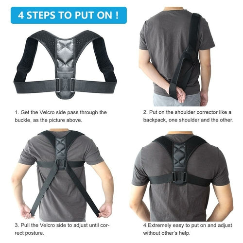 Adjustable Posture Corrector Brace — Back Support for Men & Women
